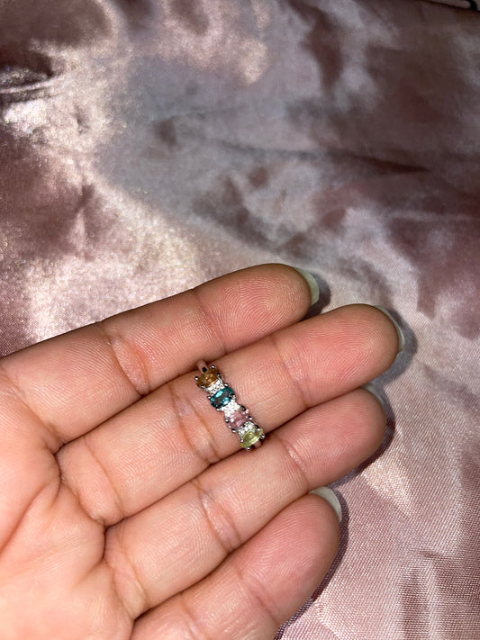Rainbow tourmaline rings