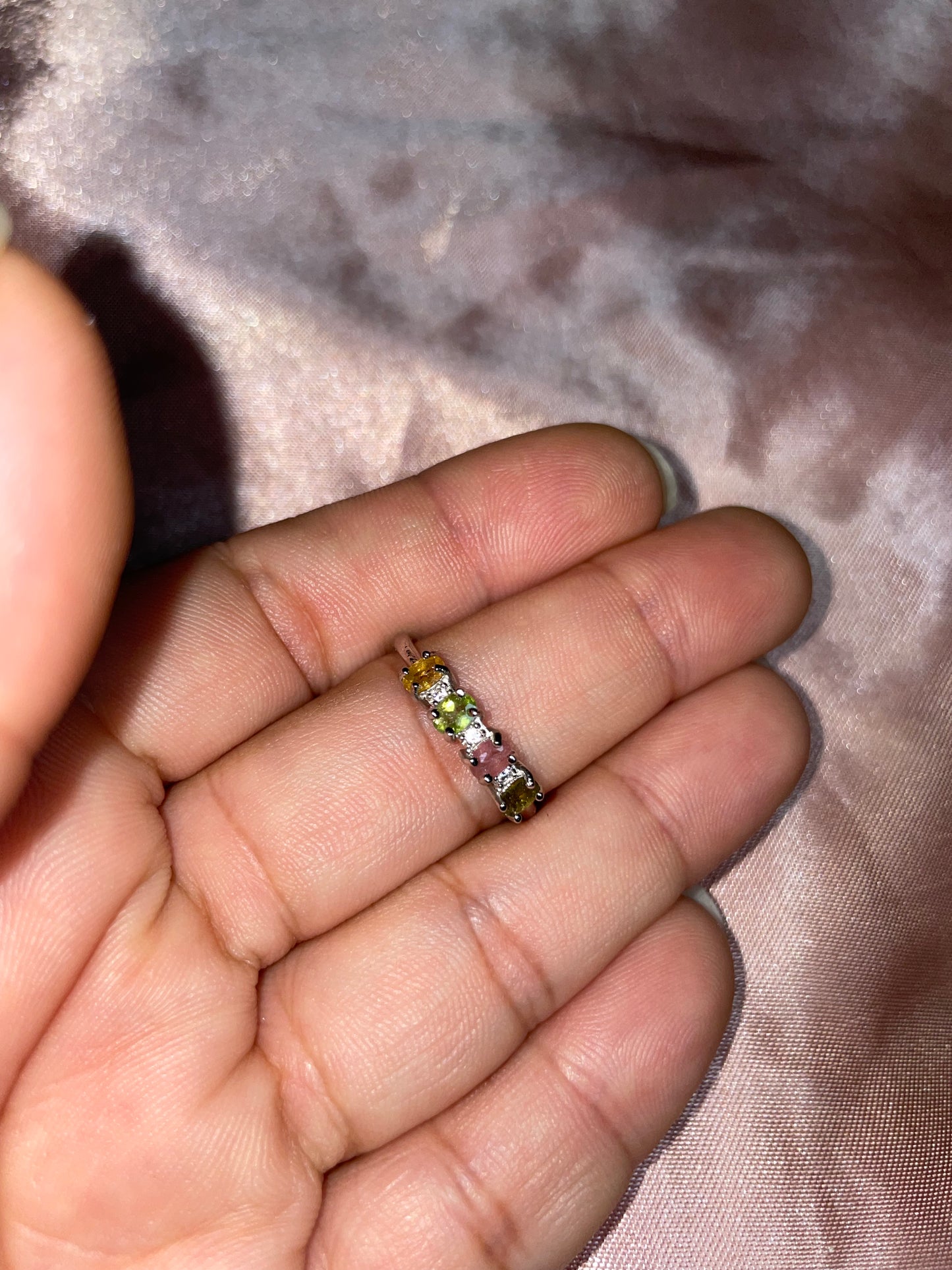 Rainbow tourmaline rings