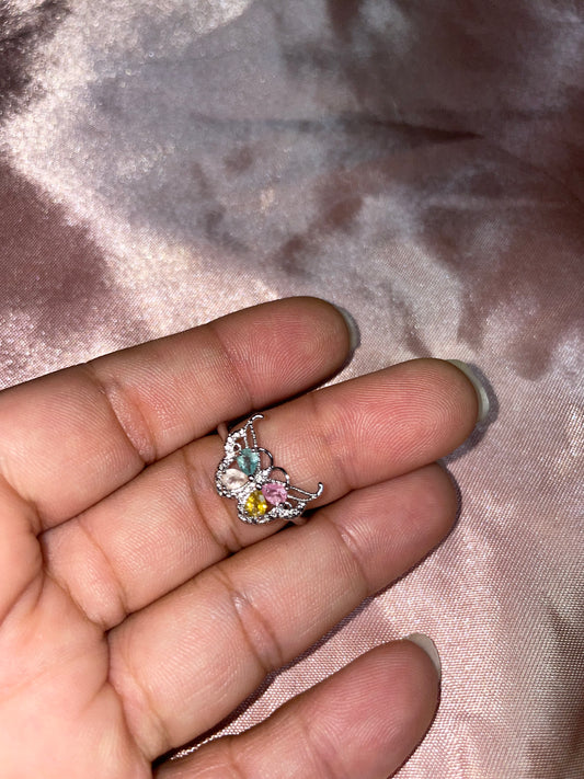 Rainbow tourmaline butterfly ring🦋