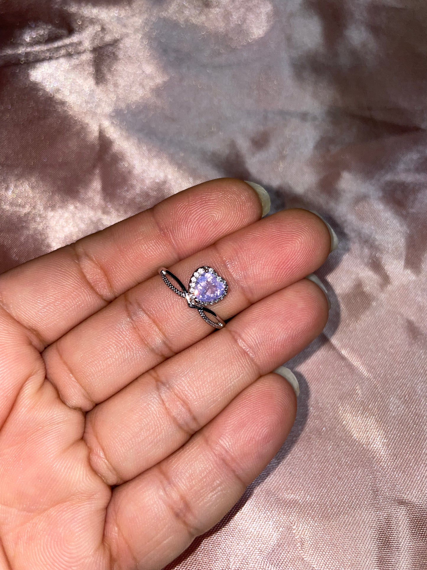 Lavender moon quartz ring