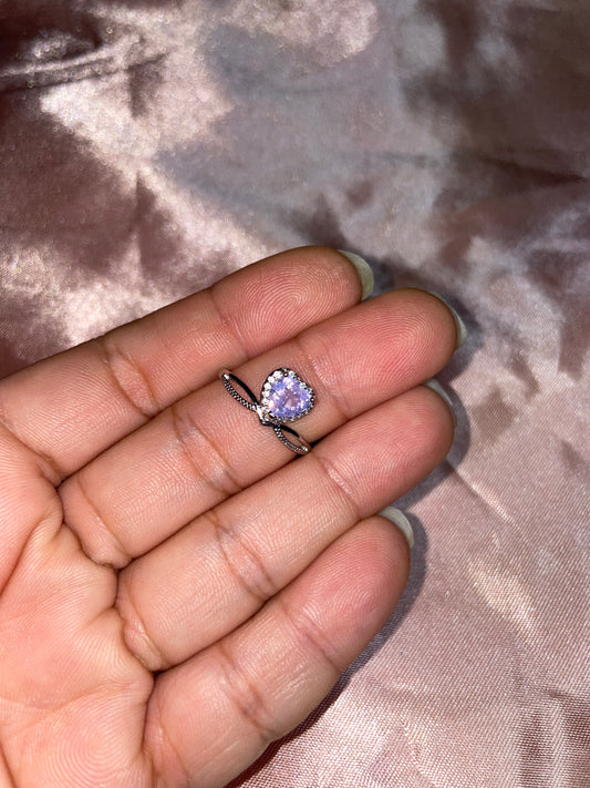 Lavender moon quartz ring