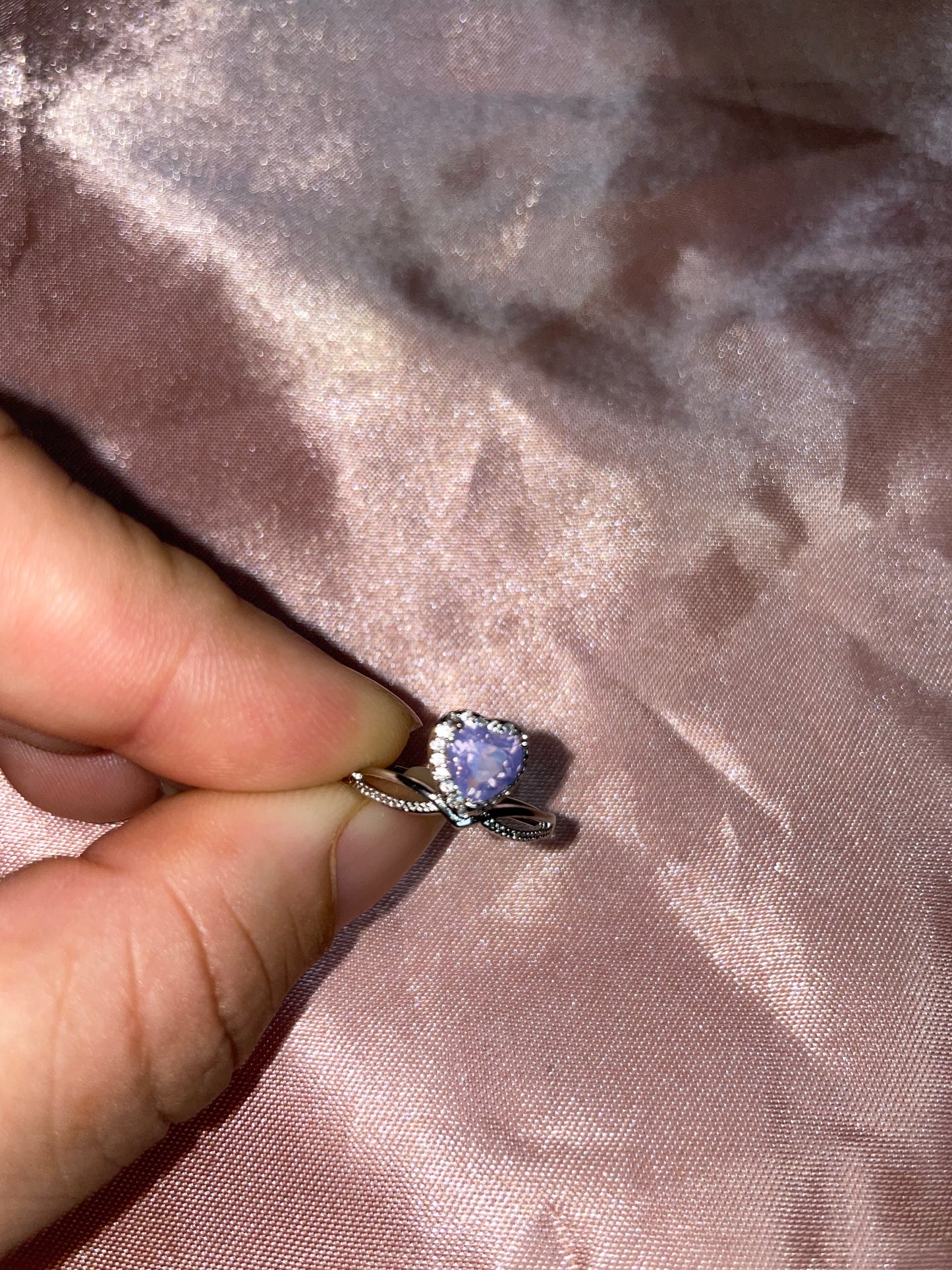 Lavender moon quartz ring