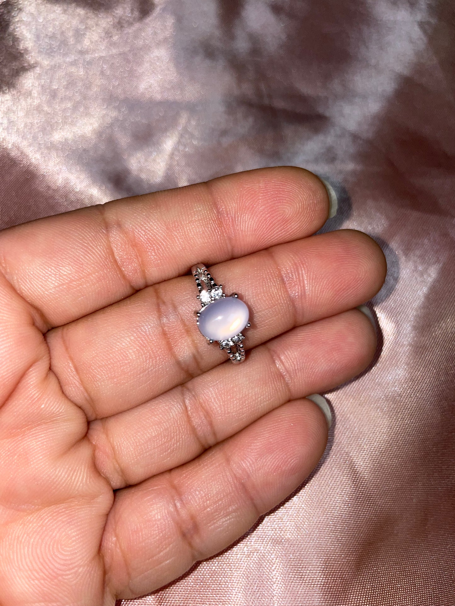Lavender rose quartz ring