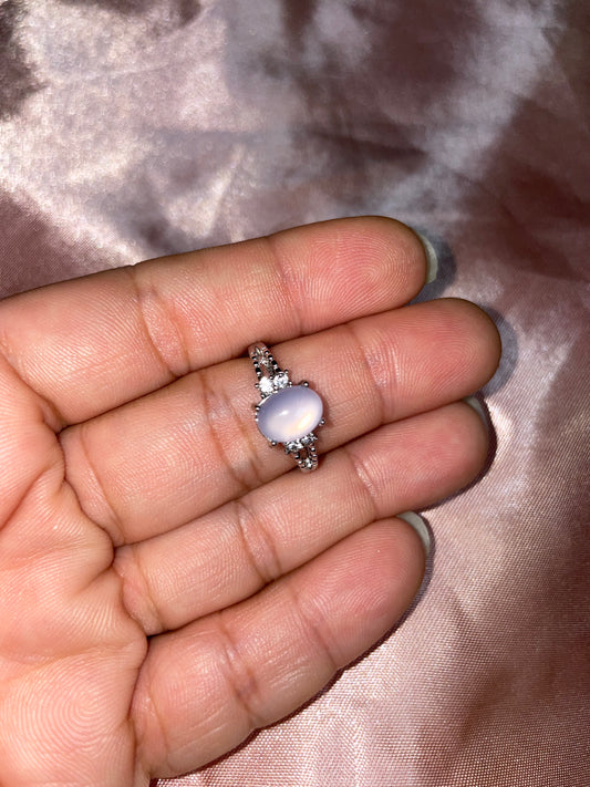 Lavender rose quartz ring