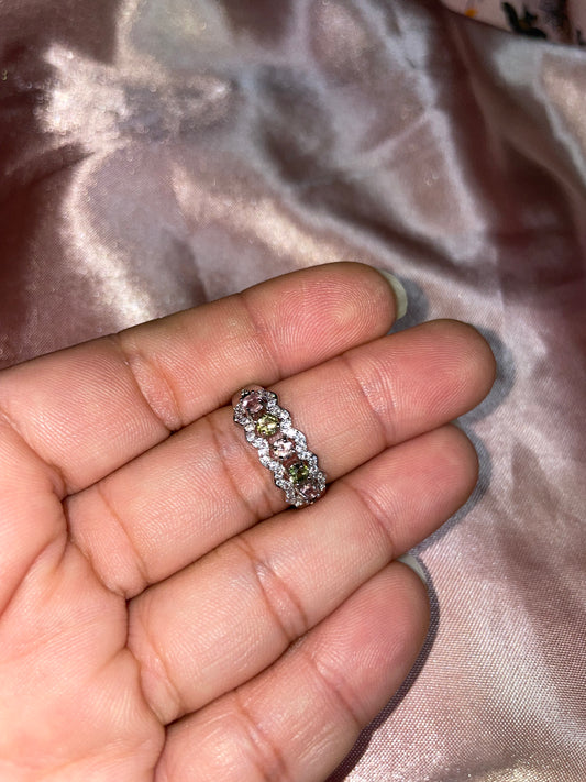Rainbow tourmaline ring