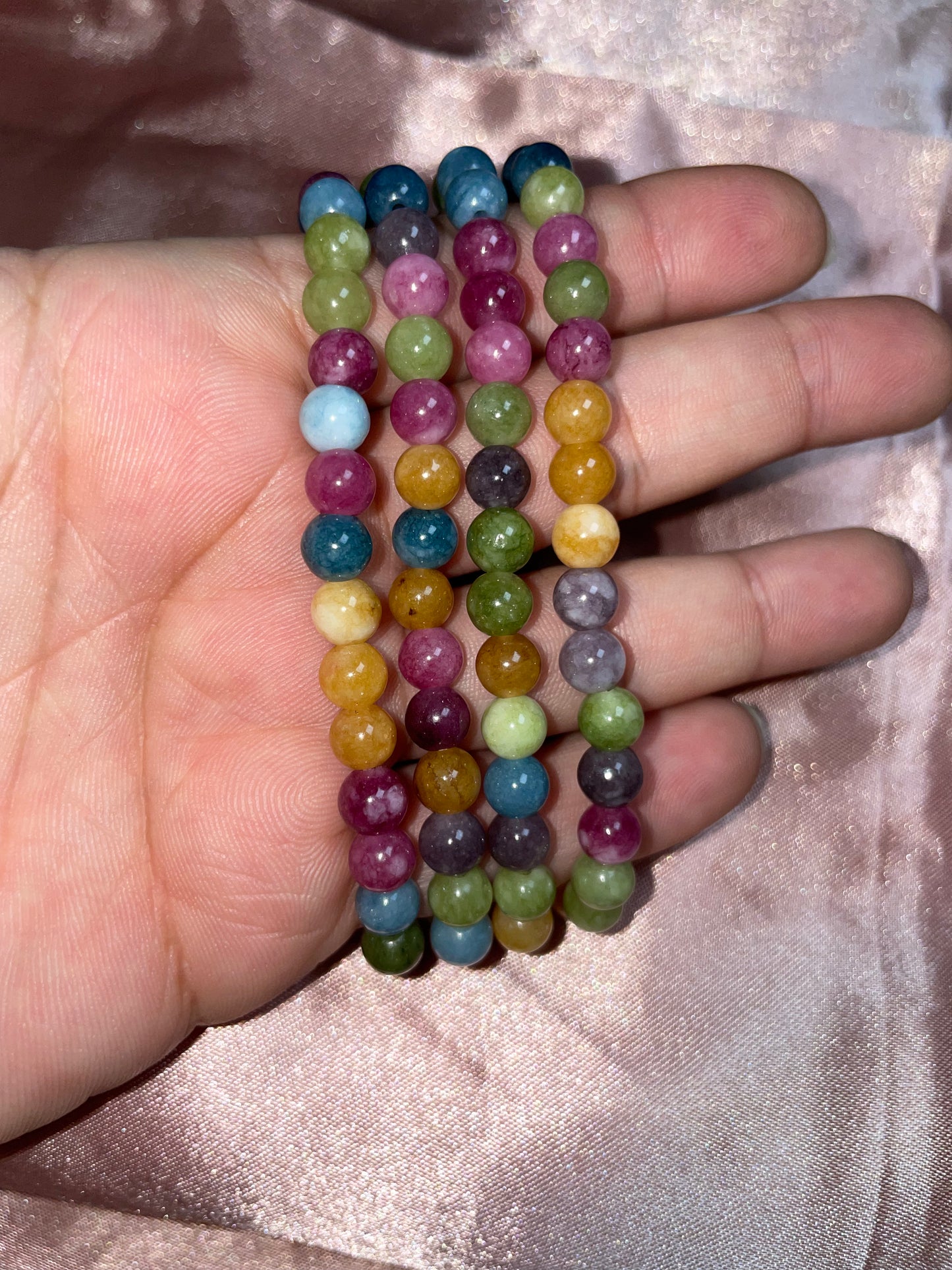 Rainbow tourmaline bracelets