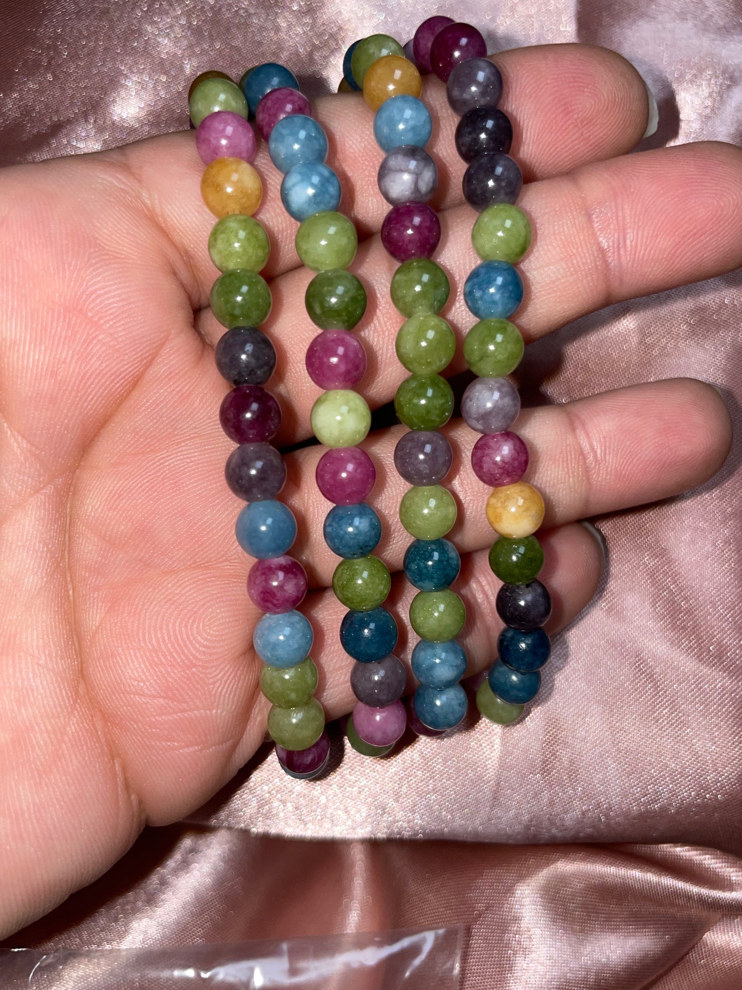 Rainbow tourmaline bracelets