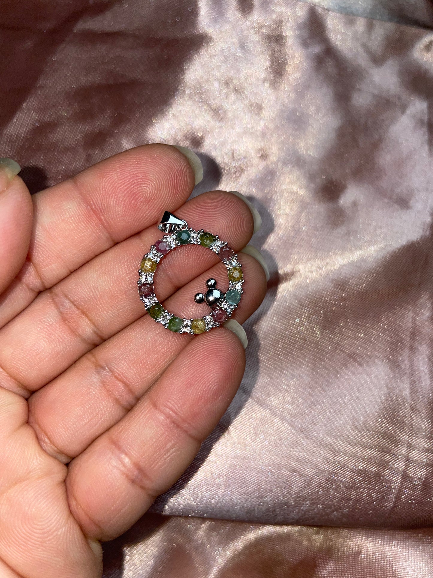 Rainbow tourmaline pendant
