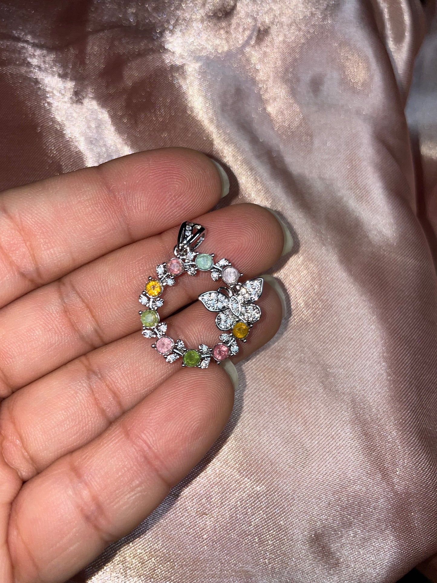 Rainbow tourmaline pendant