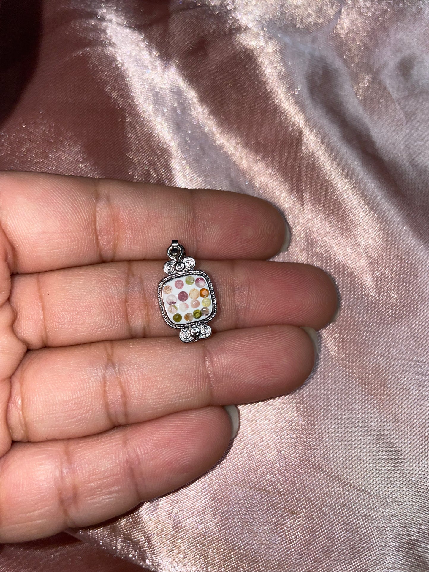 Rainbow tourmaline pendant