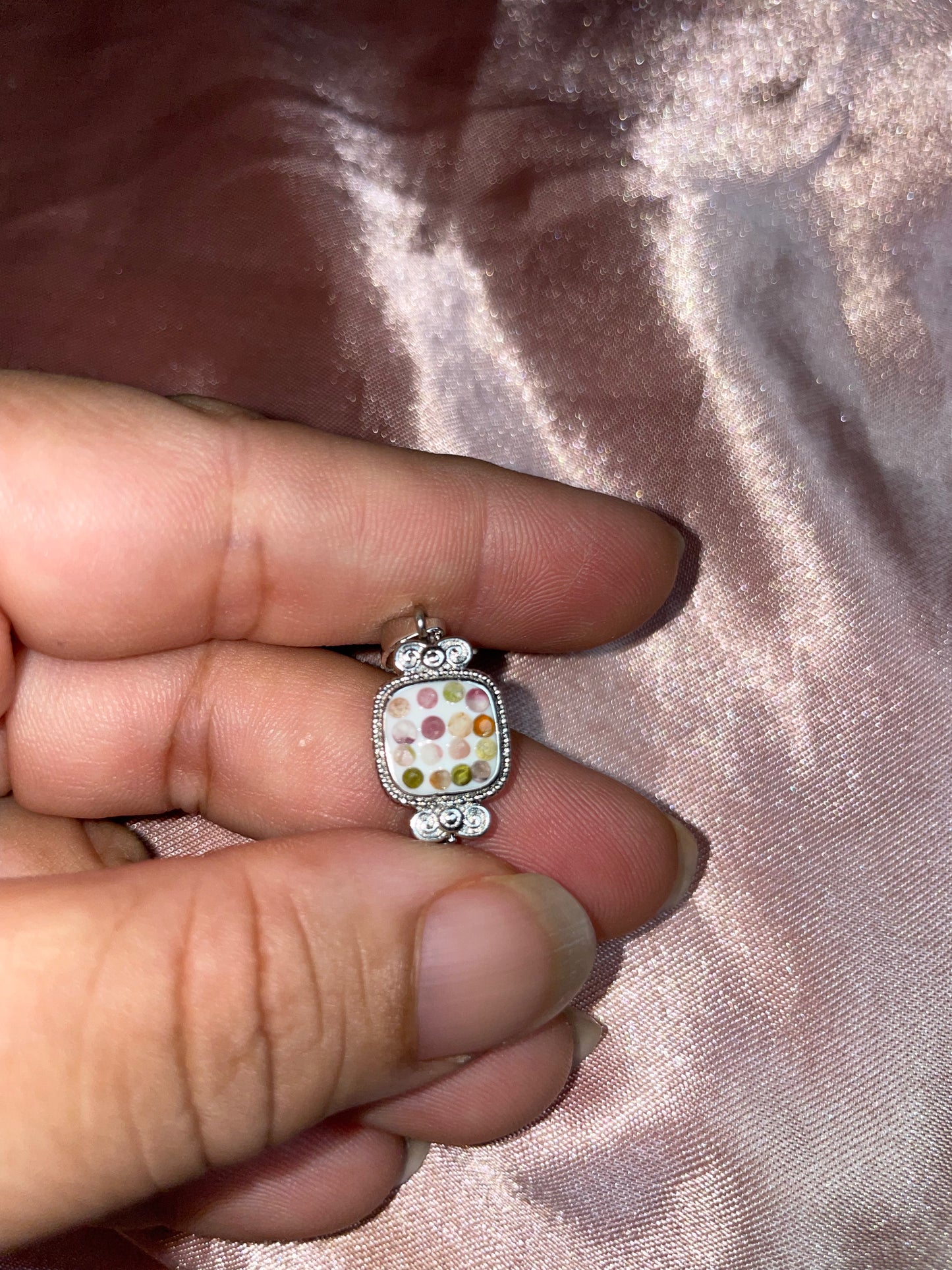Rainbow tourmaline pendant