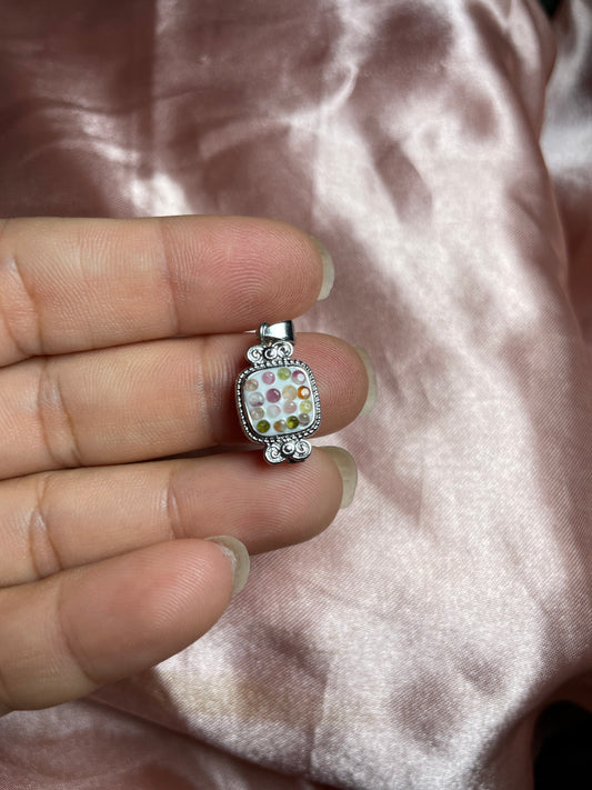 Rainbow tourmaline pendant