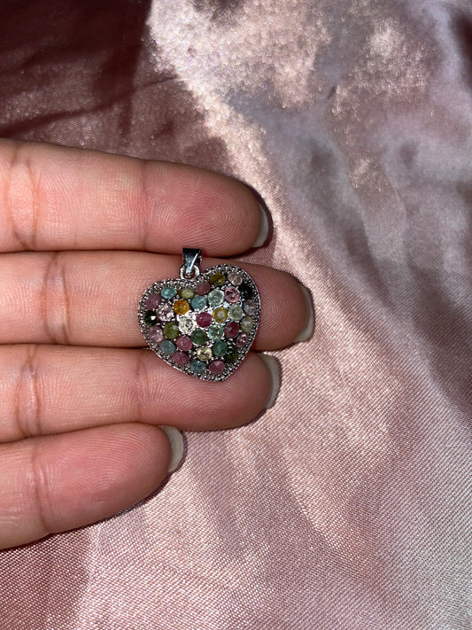 Rainbow tourmaline pendant