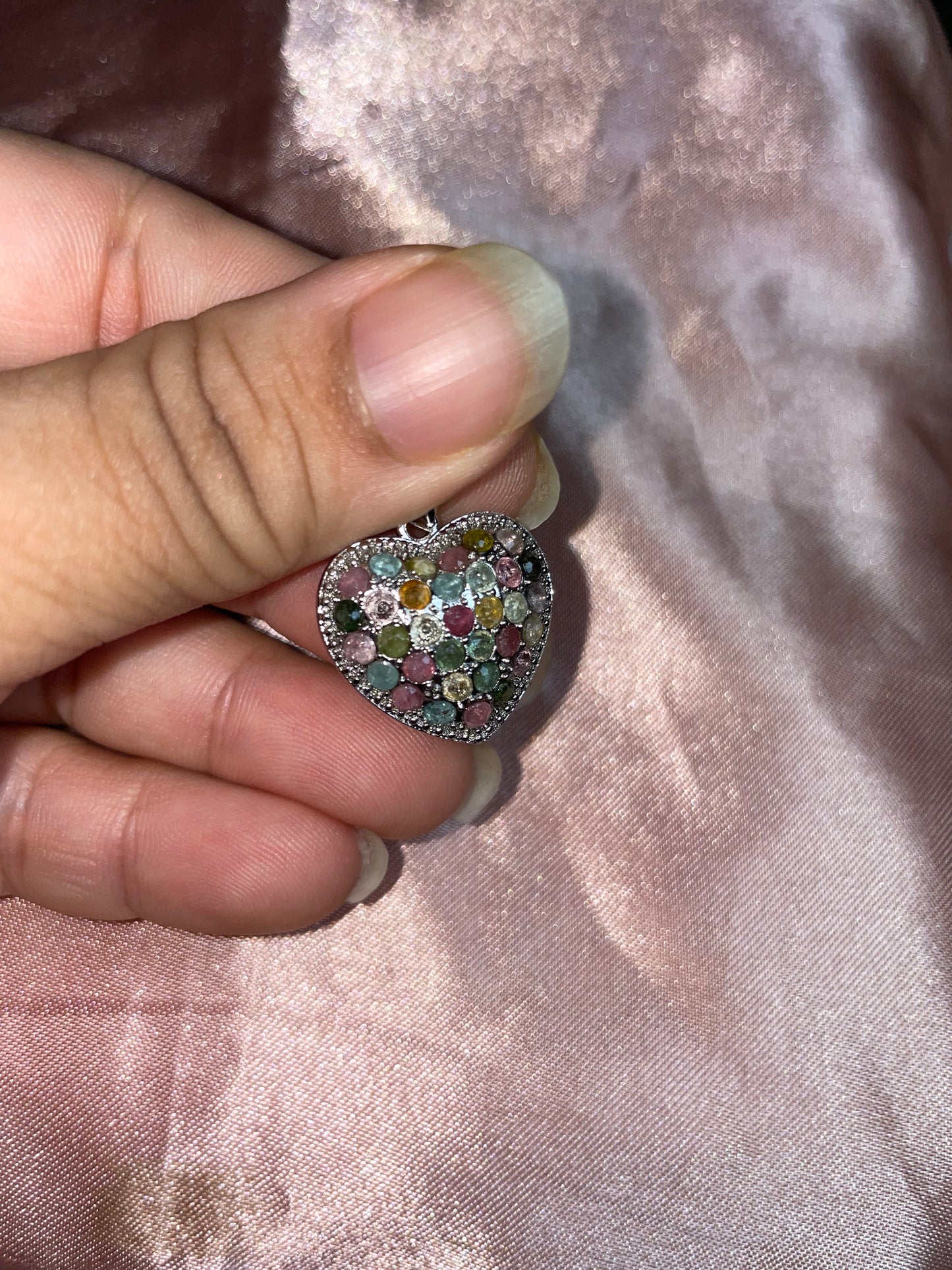 Rainbow tourmaline pendant