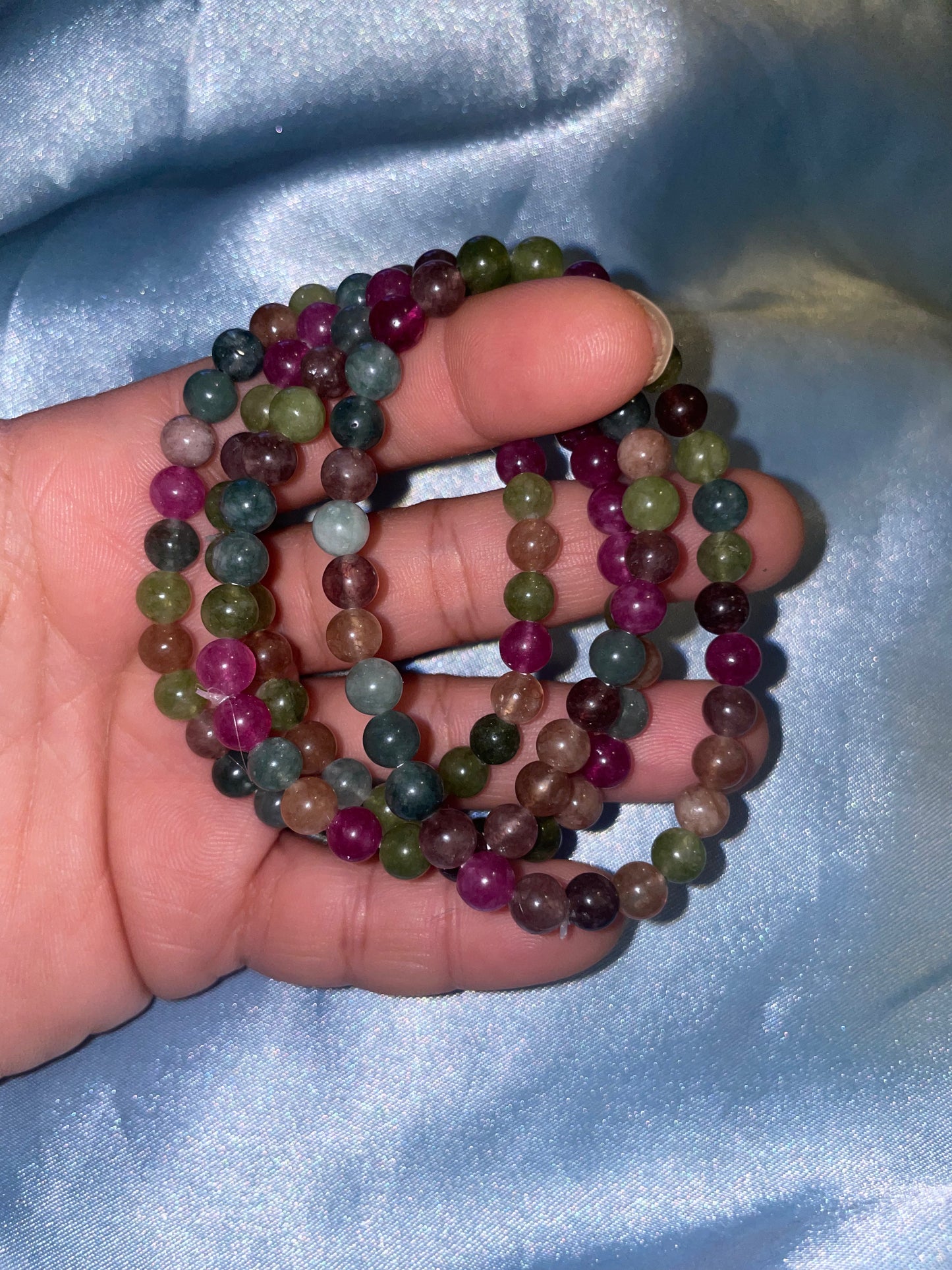 Rainbow tourmaline bracelets