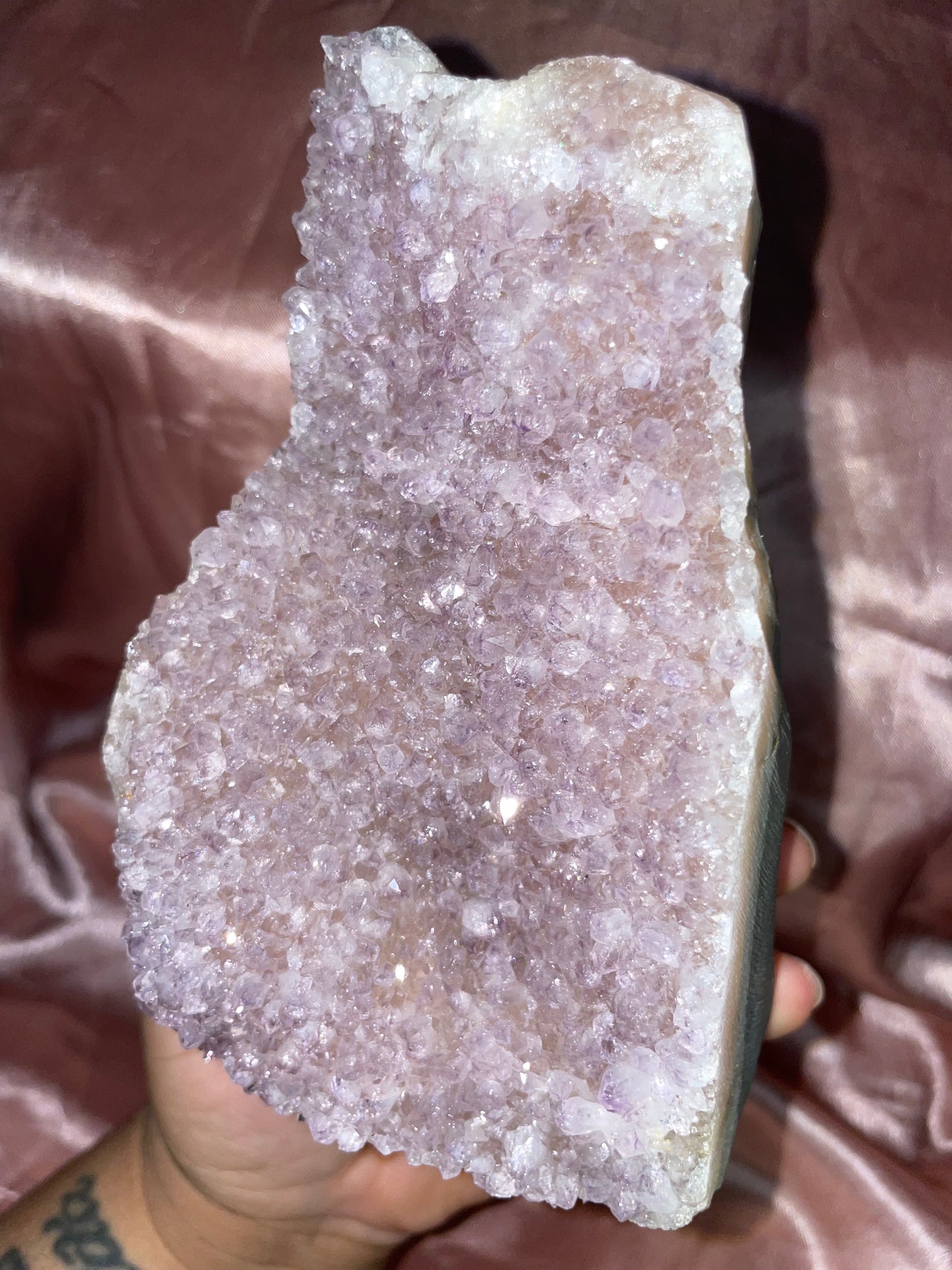 Lavender/Pink Amethyst cut base