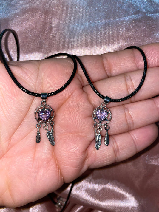 Amethyst dream catcher pendants