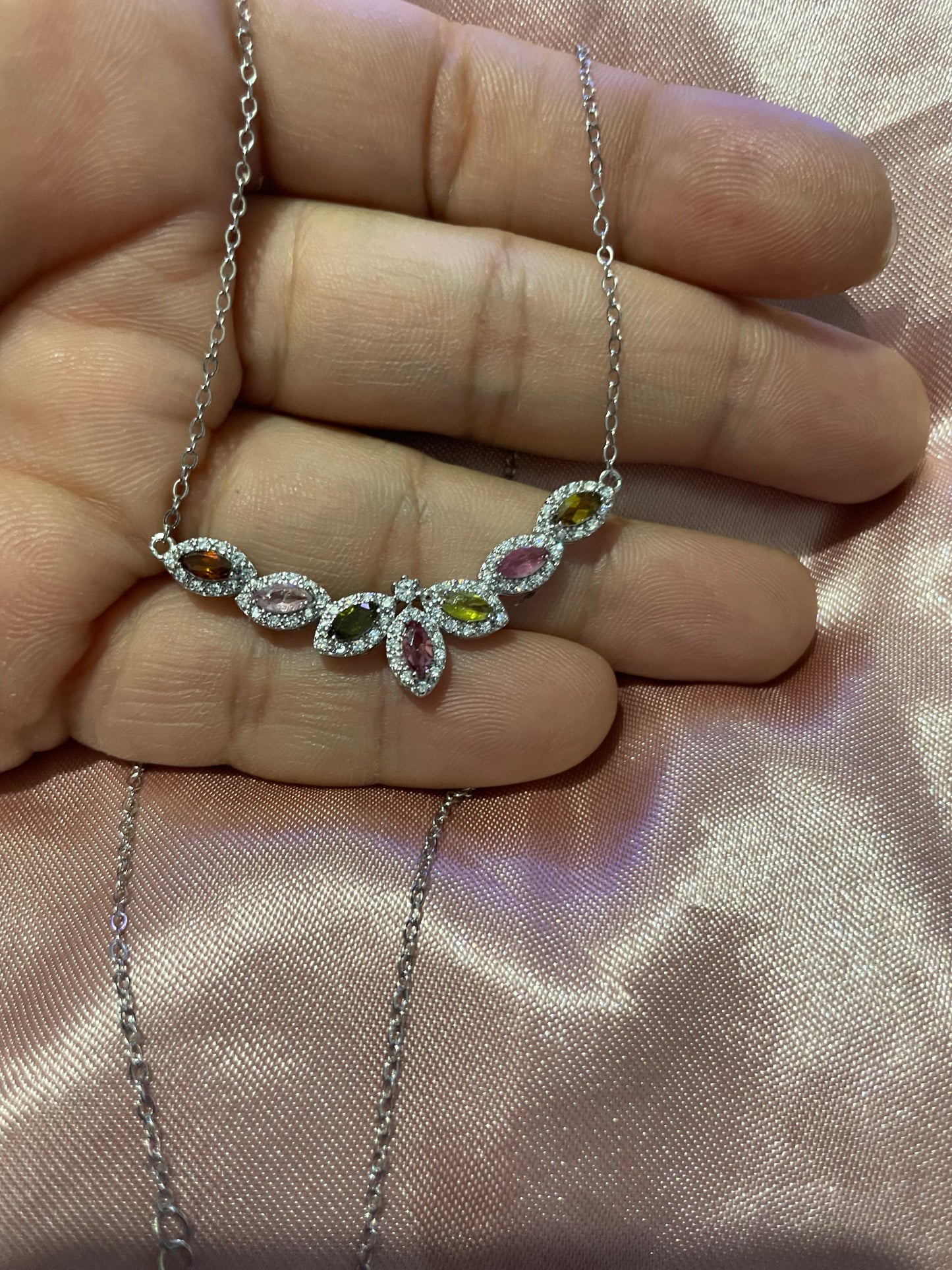 Stunning tourmaline s925 necklace
