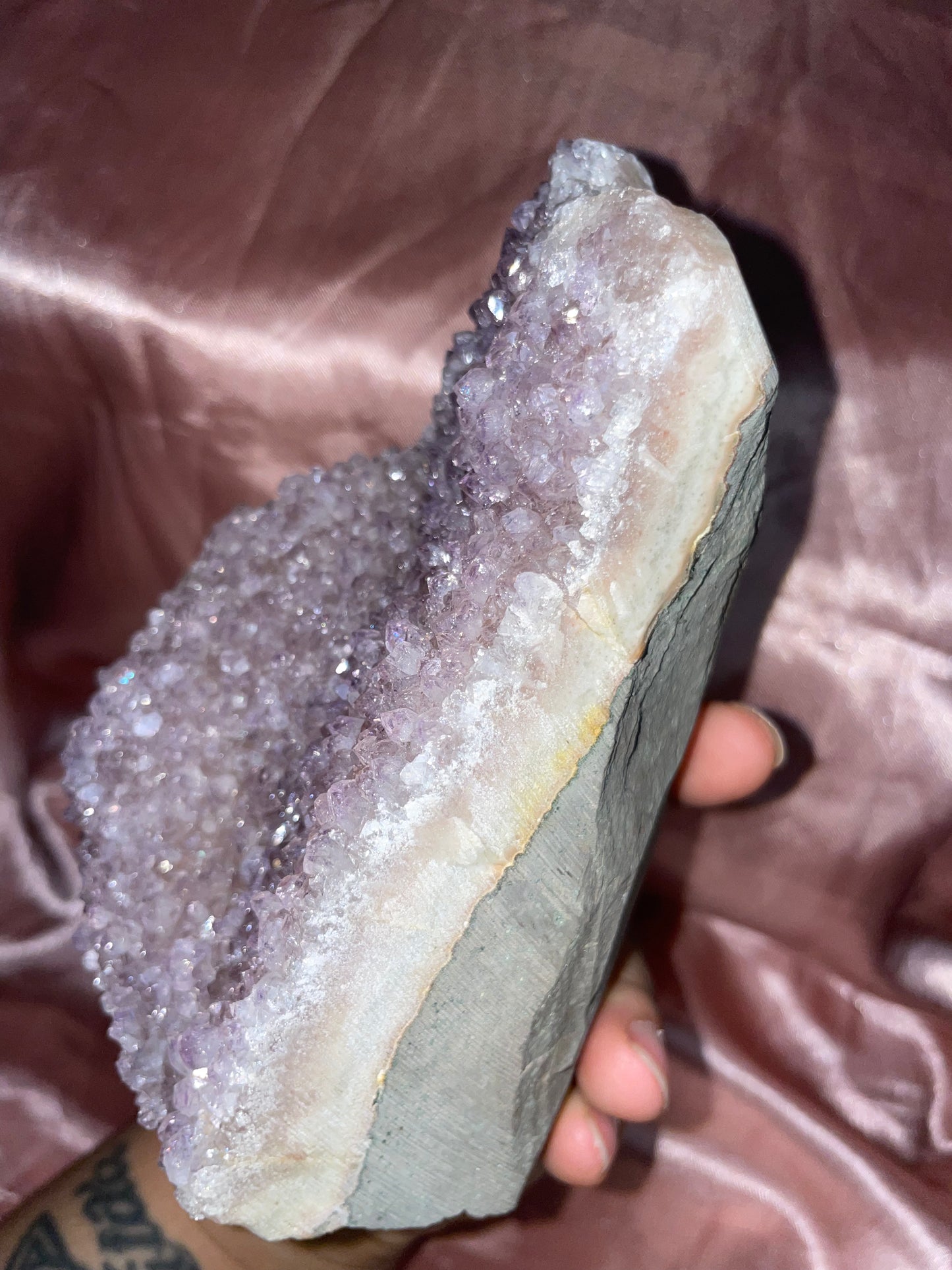 Lavender/Pink Amethyst cut base