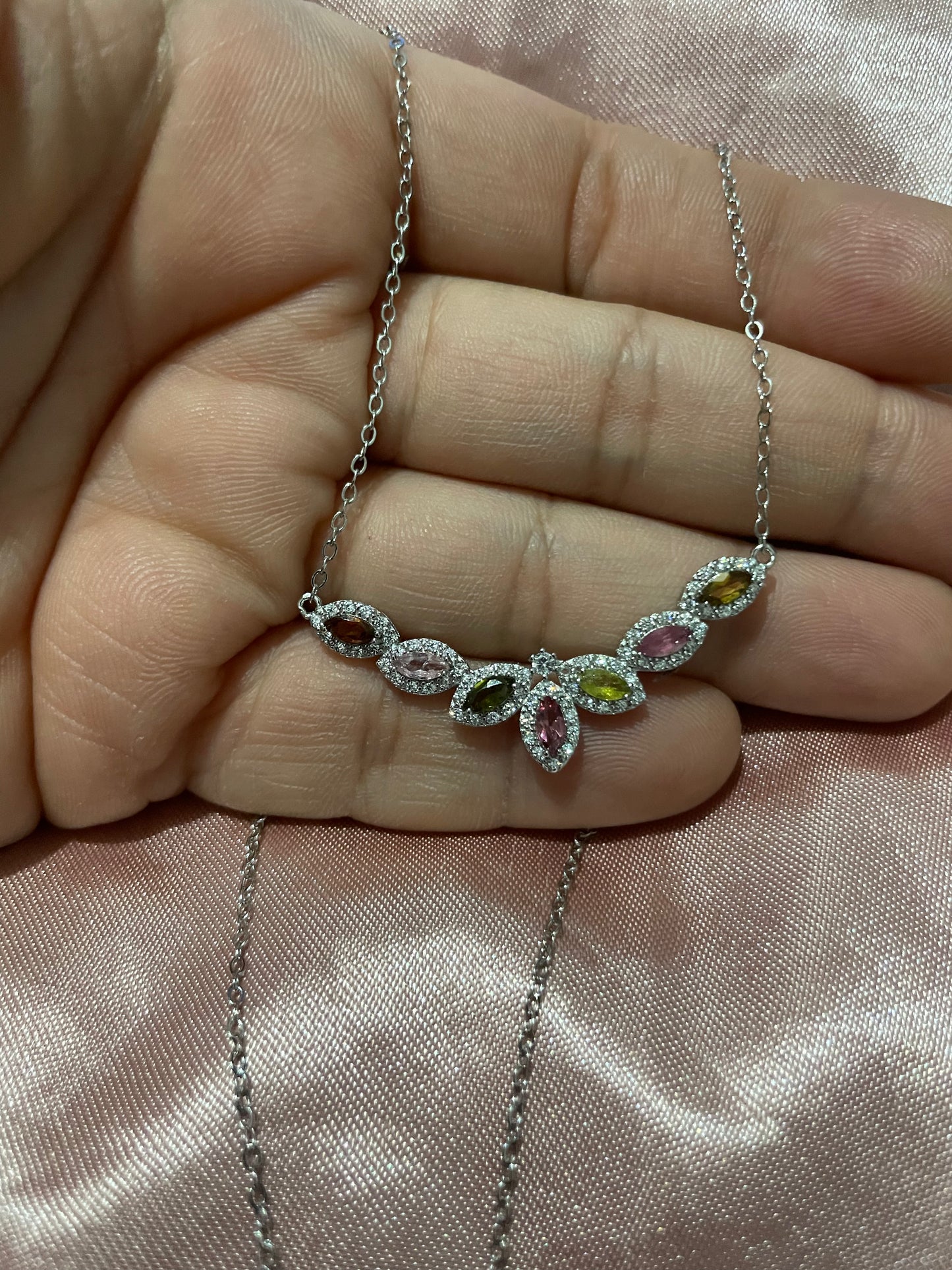 Stunning tourmaline s925 necklace