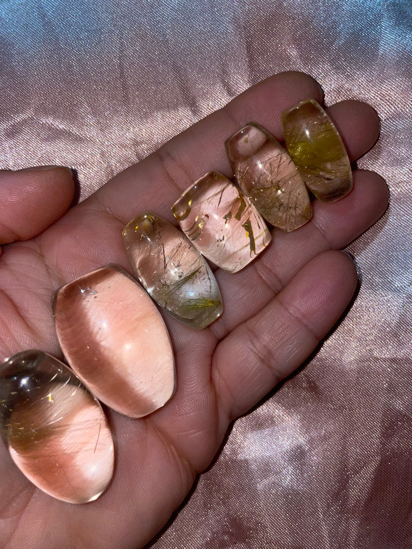 HQ golden rutilated, iron oxide included Brazilian Quartz shivas