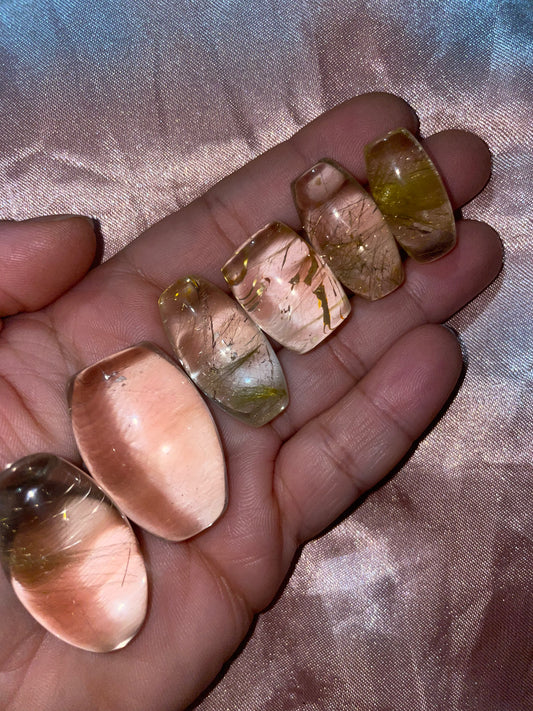 HQ golden rutilated, iron oxide included Brazilian Quartz shivas
