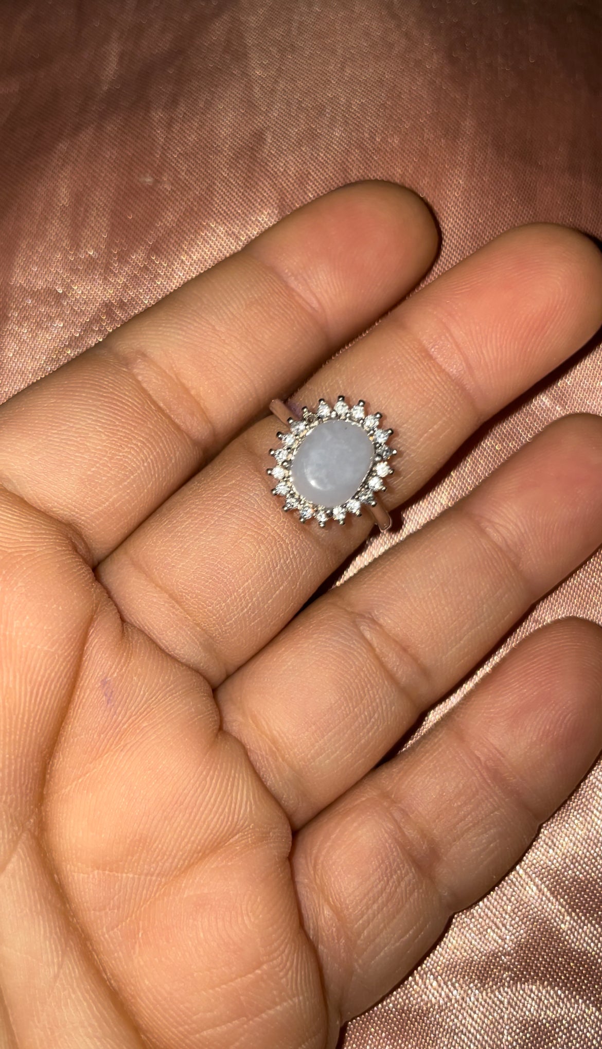 Blue lace agate 925s silver ring