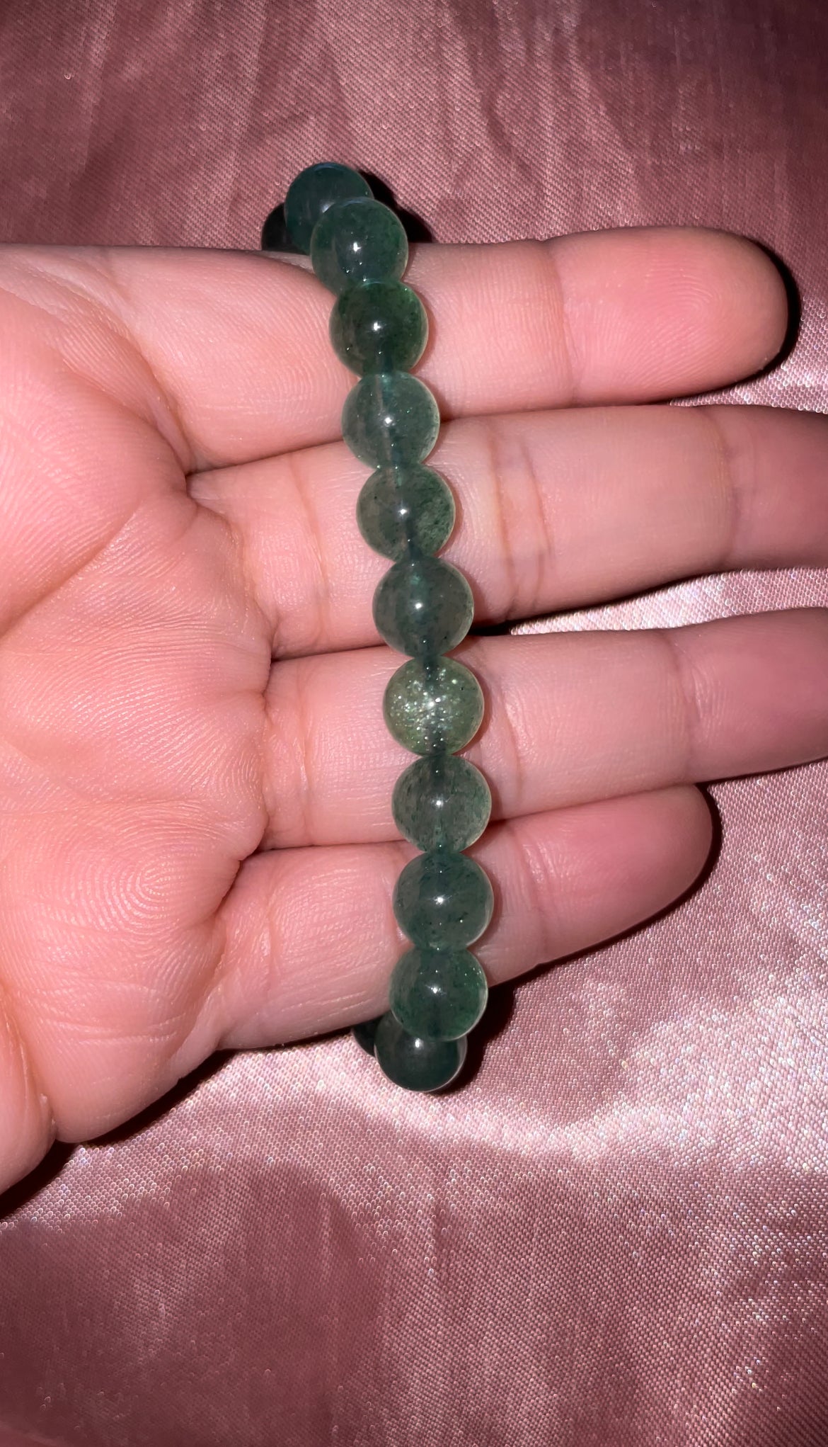 Green strawberry quartz bracelet