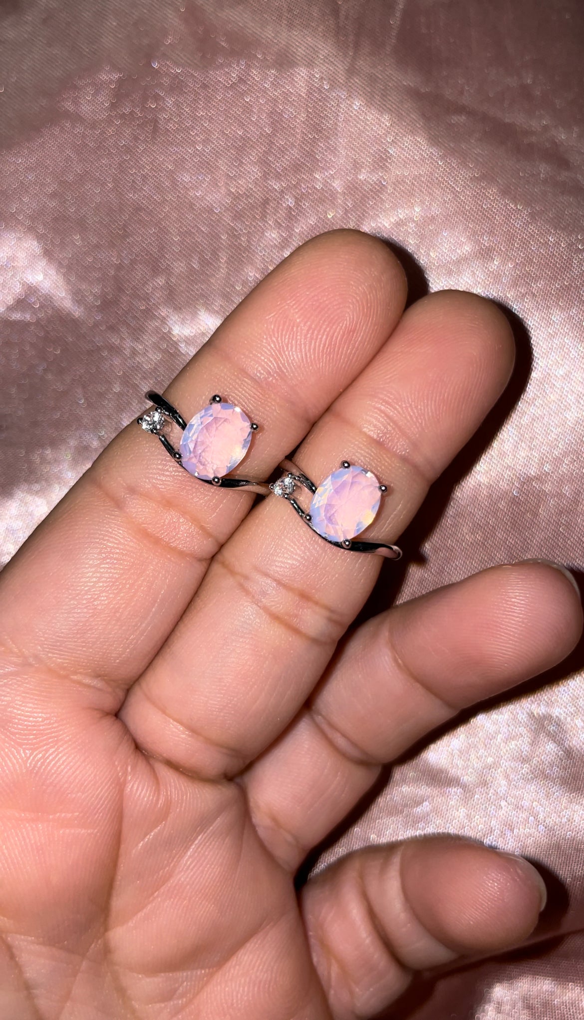 Pink Opalite rings