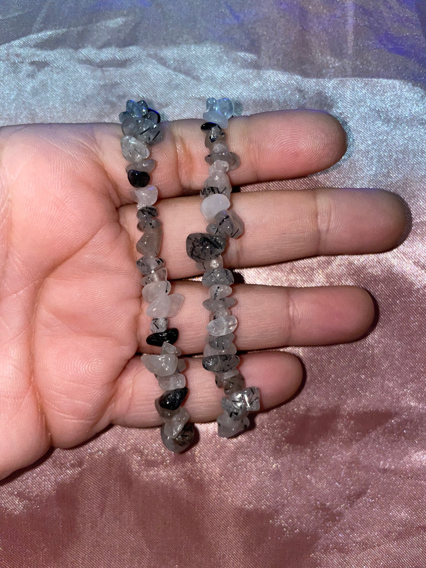 Black tourmaline in Quartz bracelets