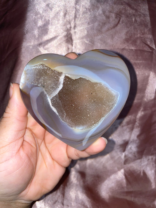 Druzy Agate Heart