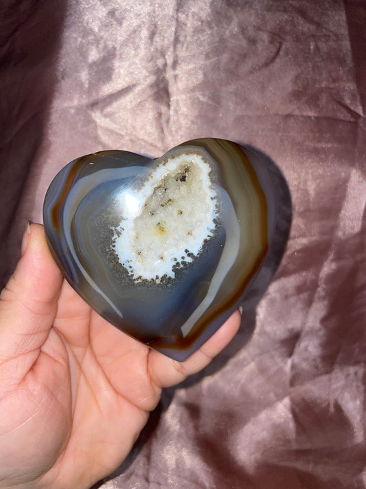 Druzy Agate Heart
