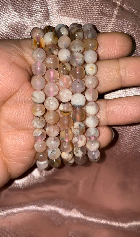 Flower agate bracelets