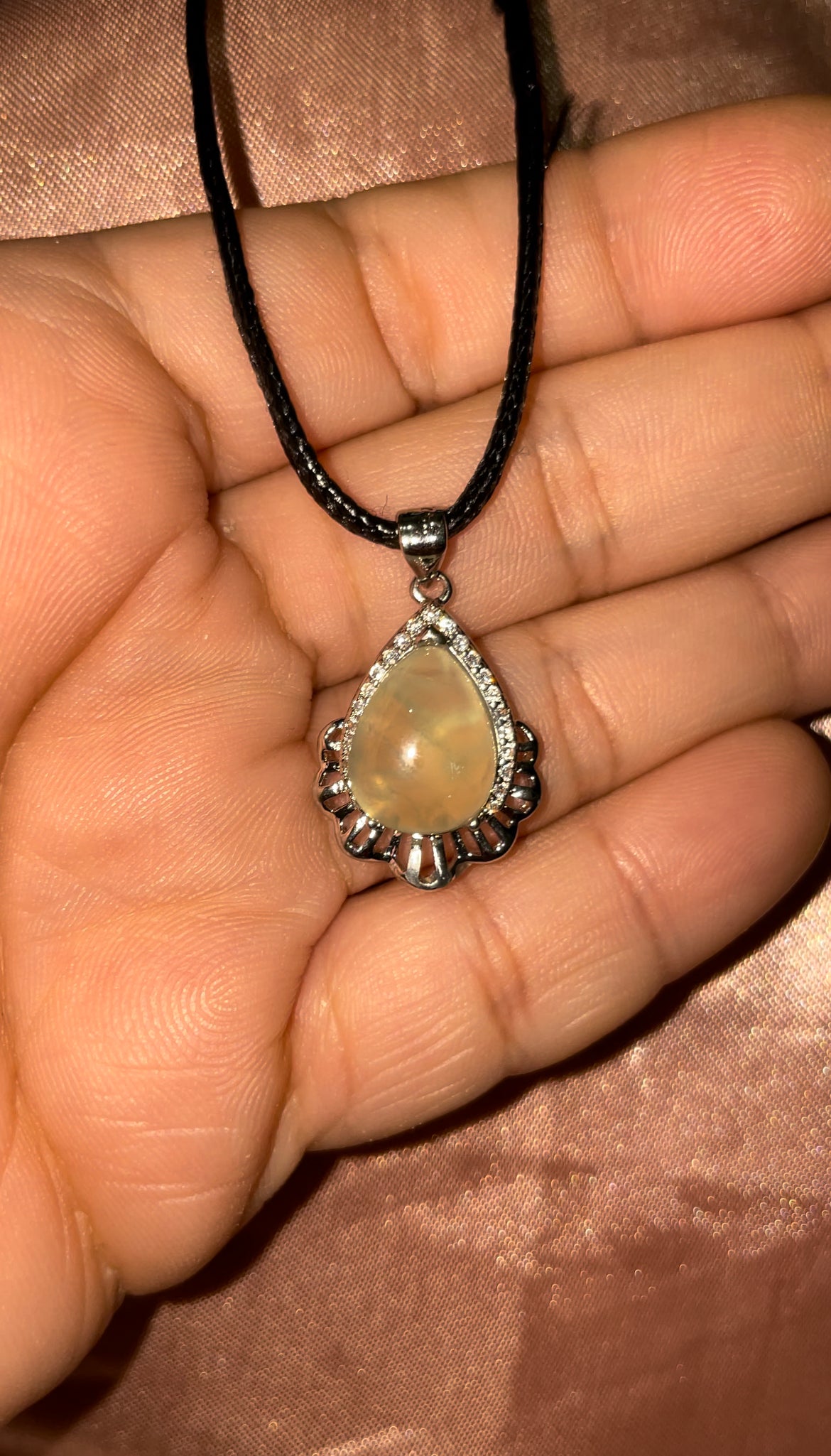 Prehnite 925 sterling silver pendants
