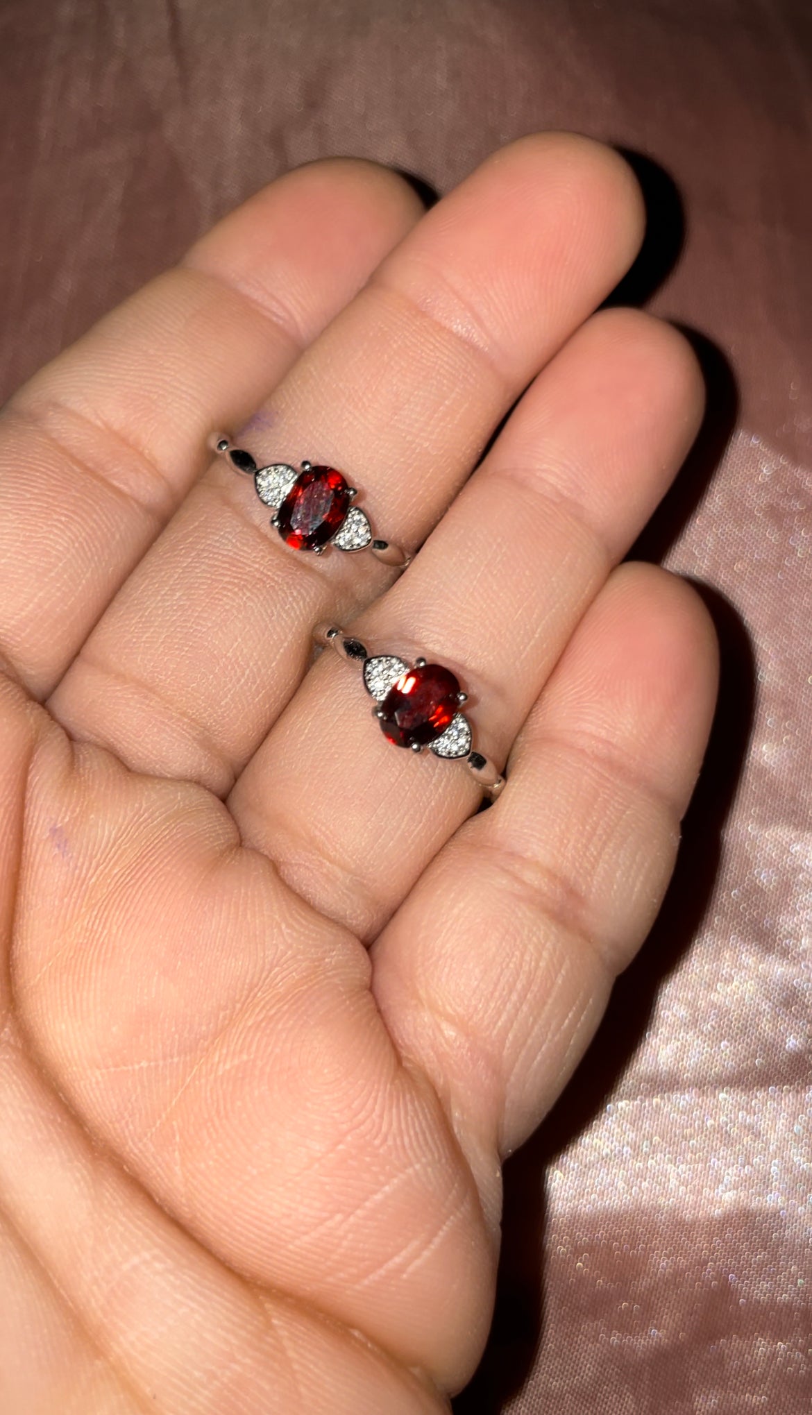 Red Garnet 925s silver rings