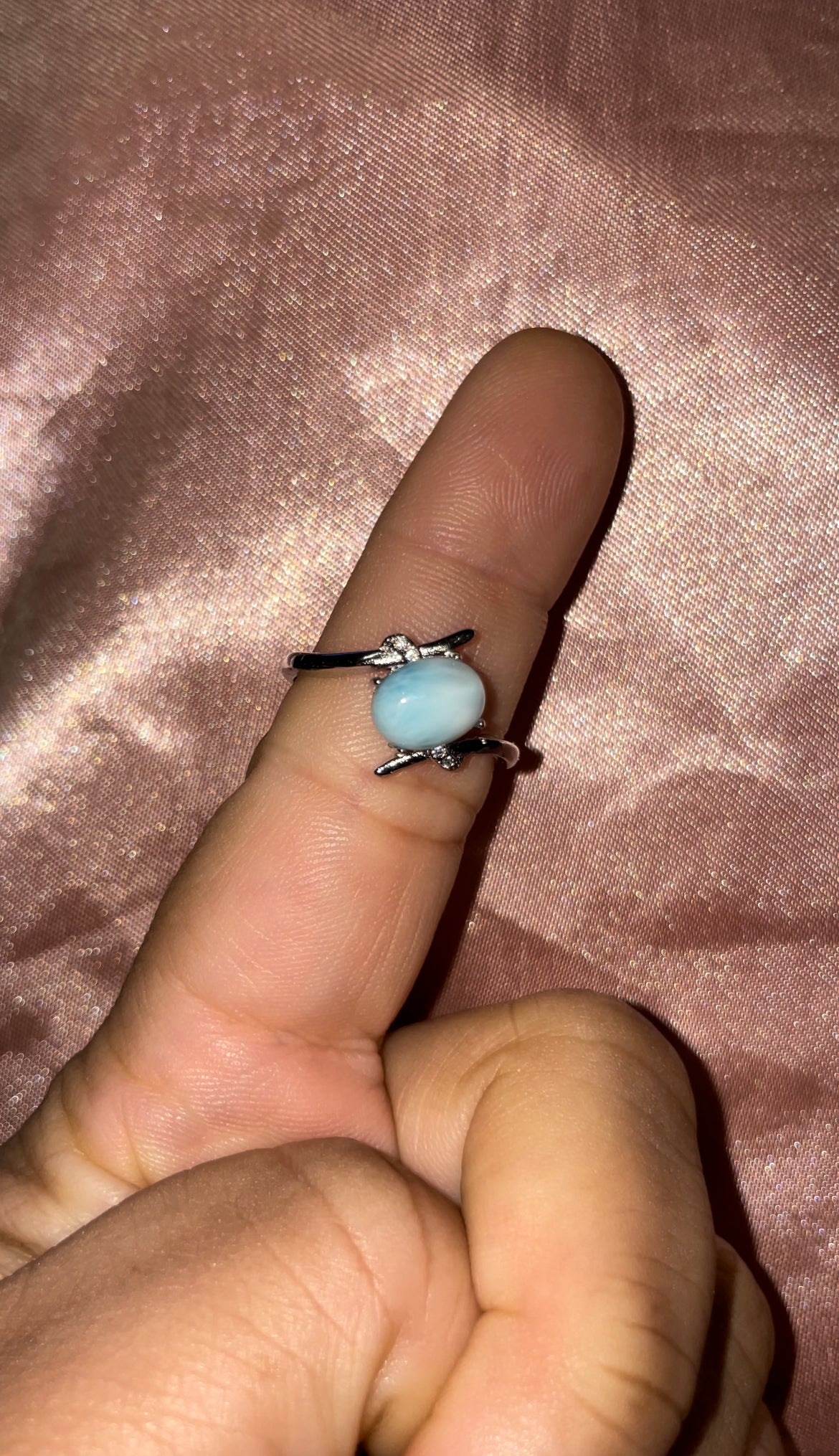 Larimar rings