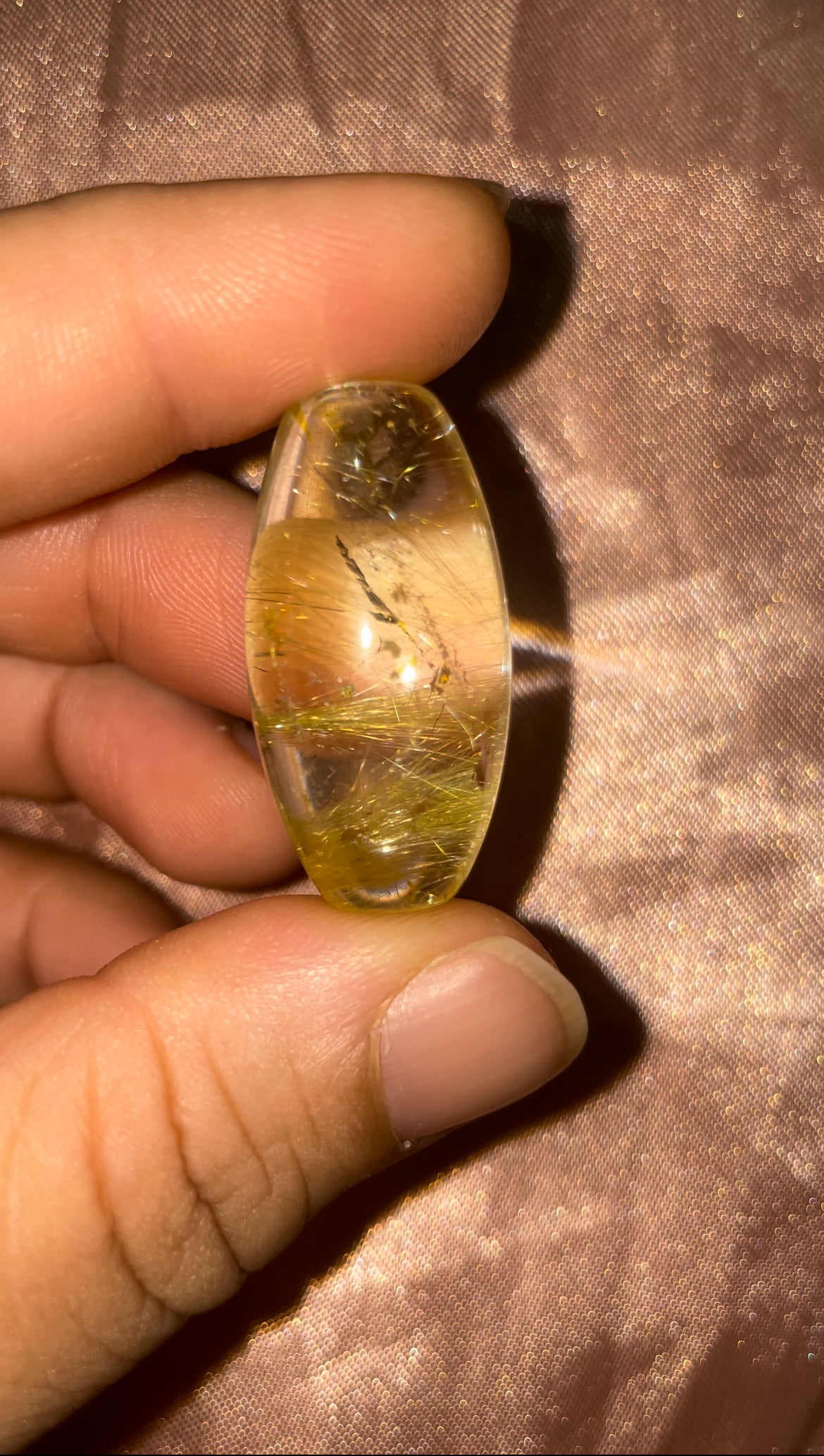 HQ golden rutilated, iron oxide included Brazilian Quartz shivas