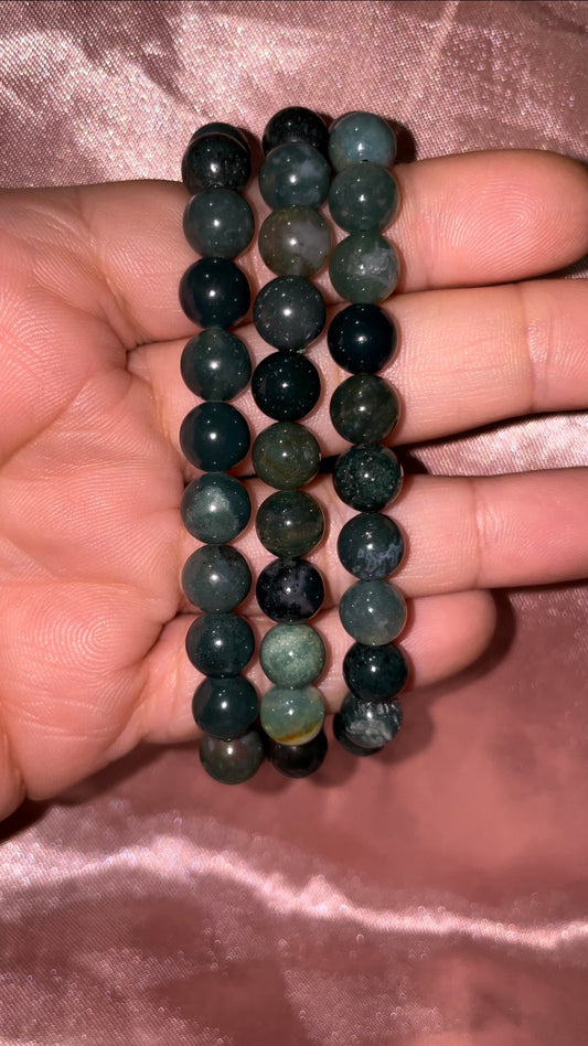 Moss agate bracelets
