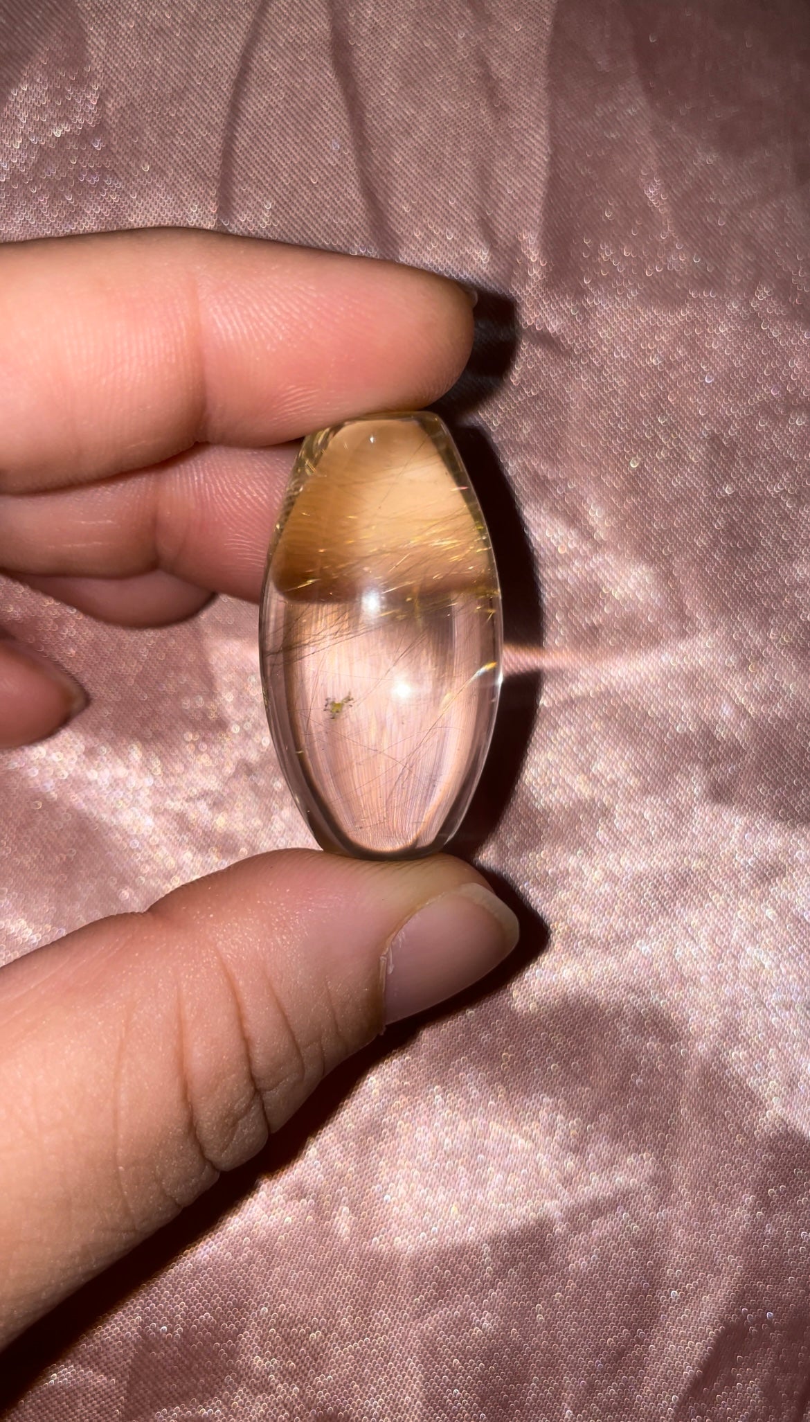 HQ golden rutilated, iron oxide included Brazilian Quartz shivas