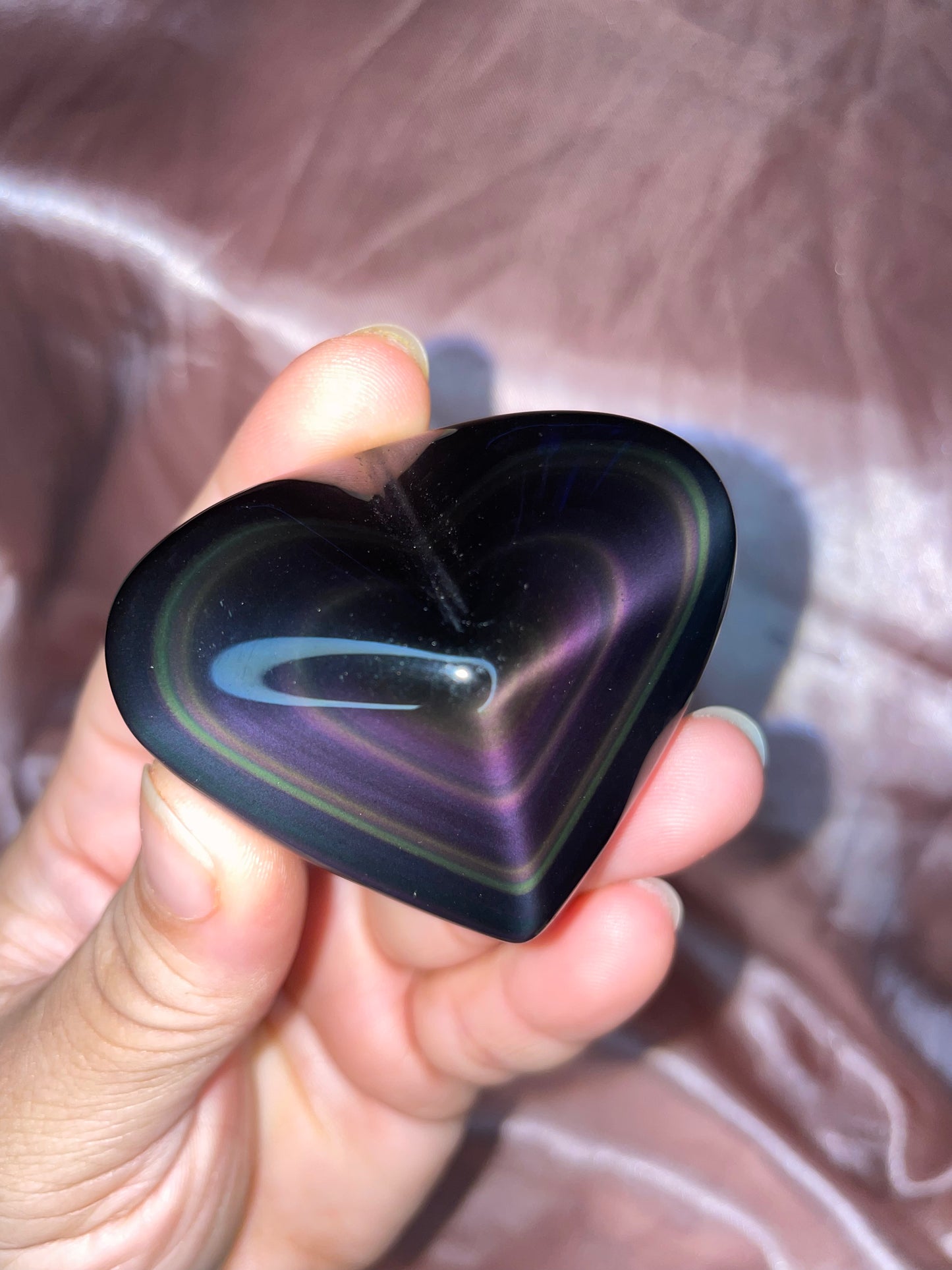 Rainbow Obsidian heart