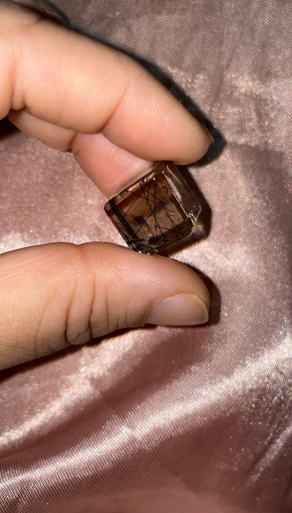 Pristine quality, black rutilated Quartz cube