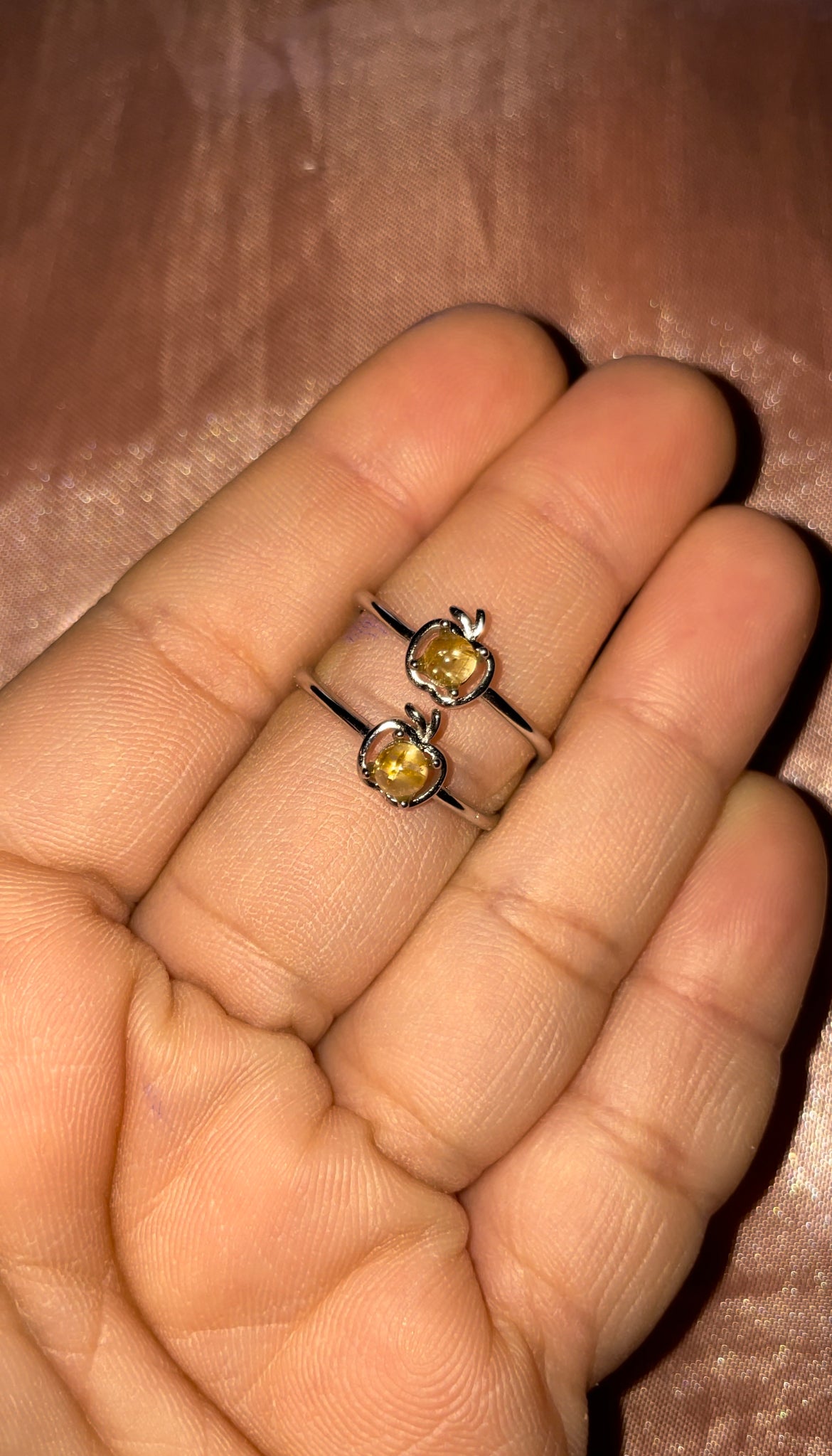 Gold rutile 925s silver rings