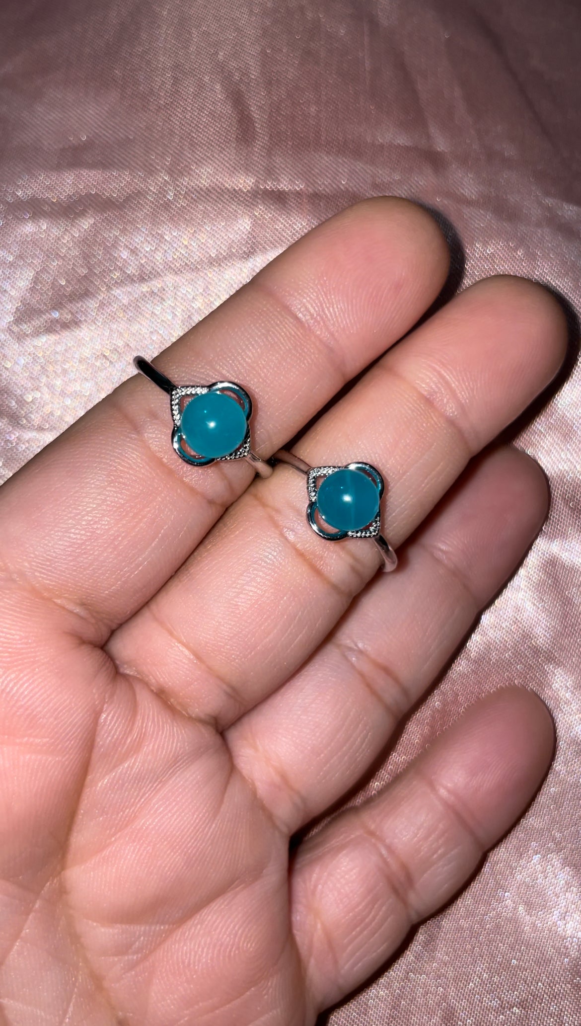 Gel amazonite rings