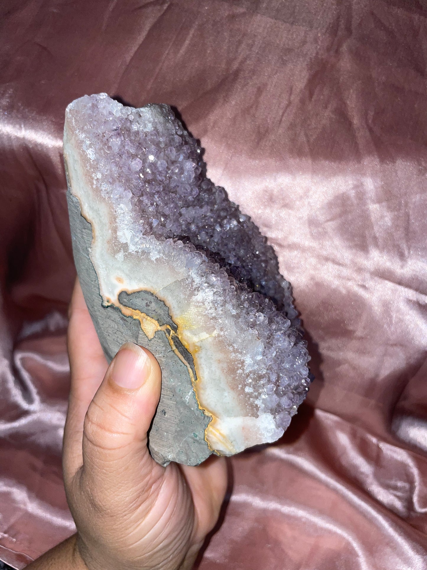 Lavender/Pink Amethyst cut base