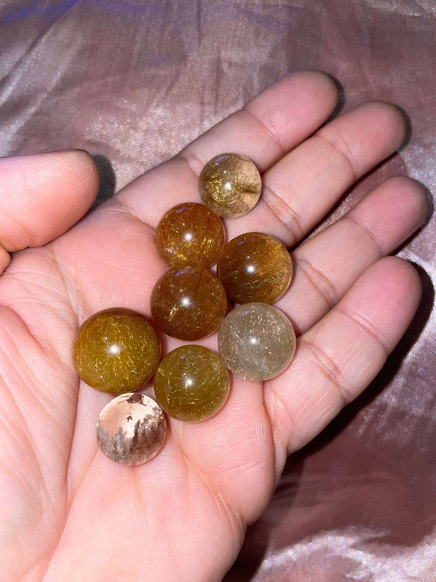 Mini golden rutile spheres