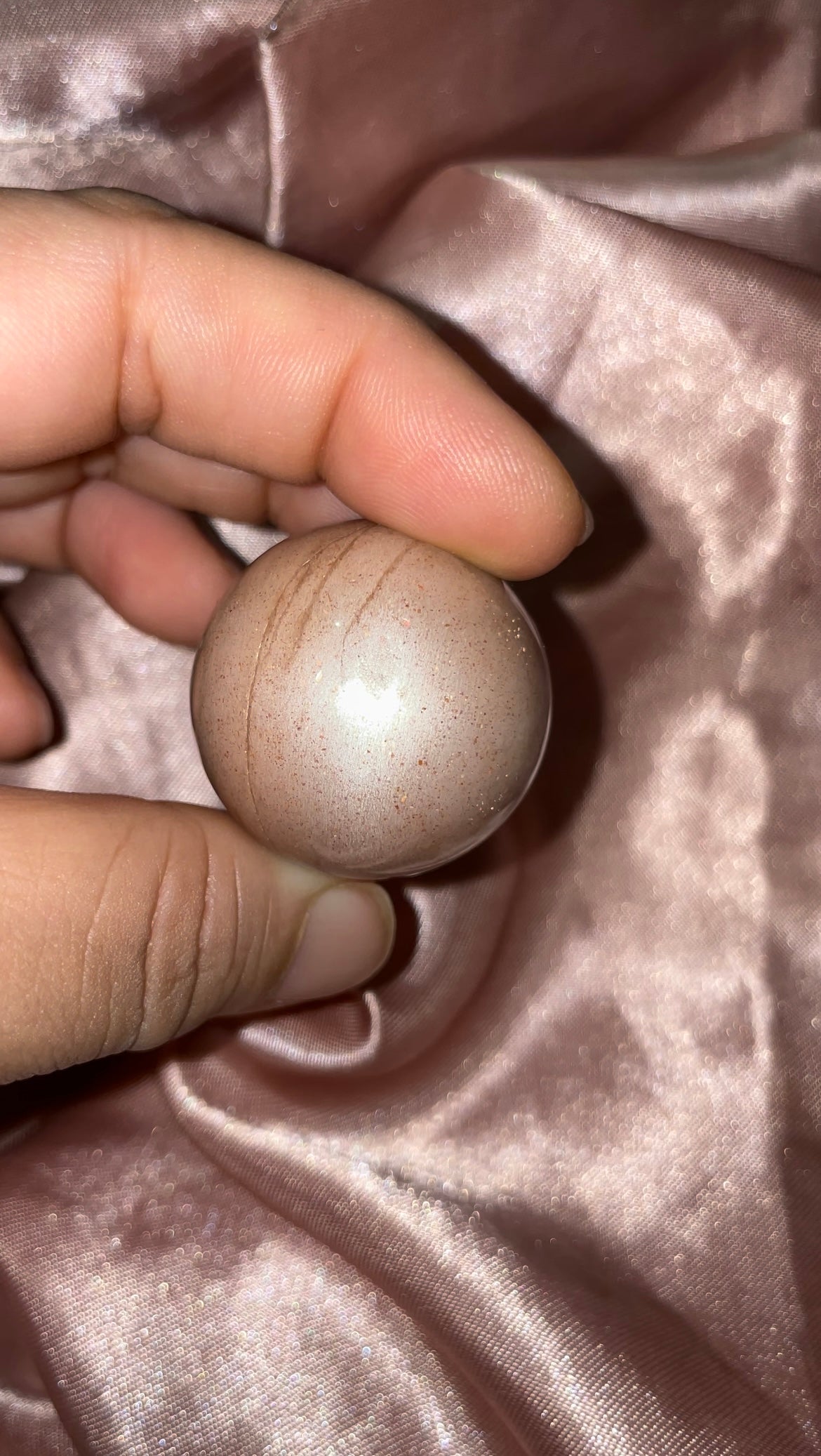 HQ peach moonstone & sunstone spheres