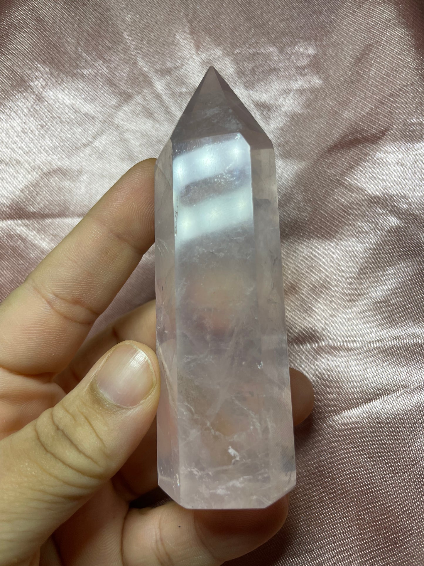 Dendritic Rose Quartz Tower