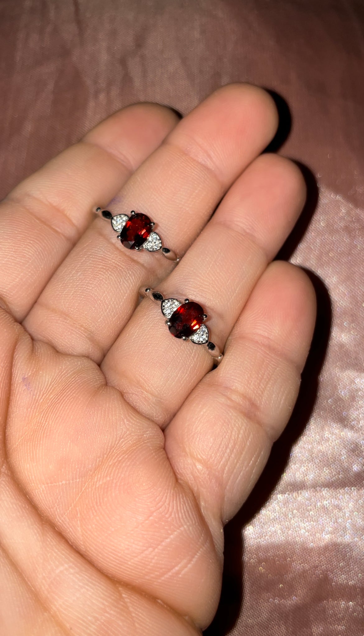 Red Garnet 925s silver rings