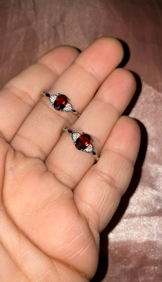Red Garnet 925s silver rings