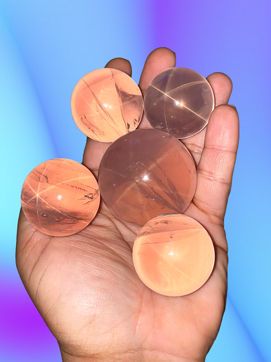 HQ Mozambique Rose Quartz, double stars